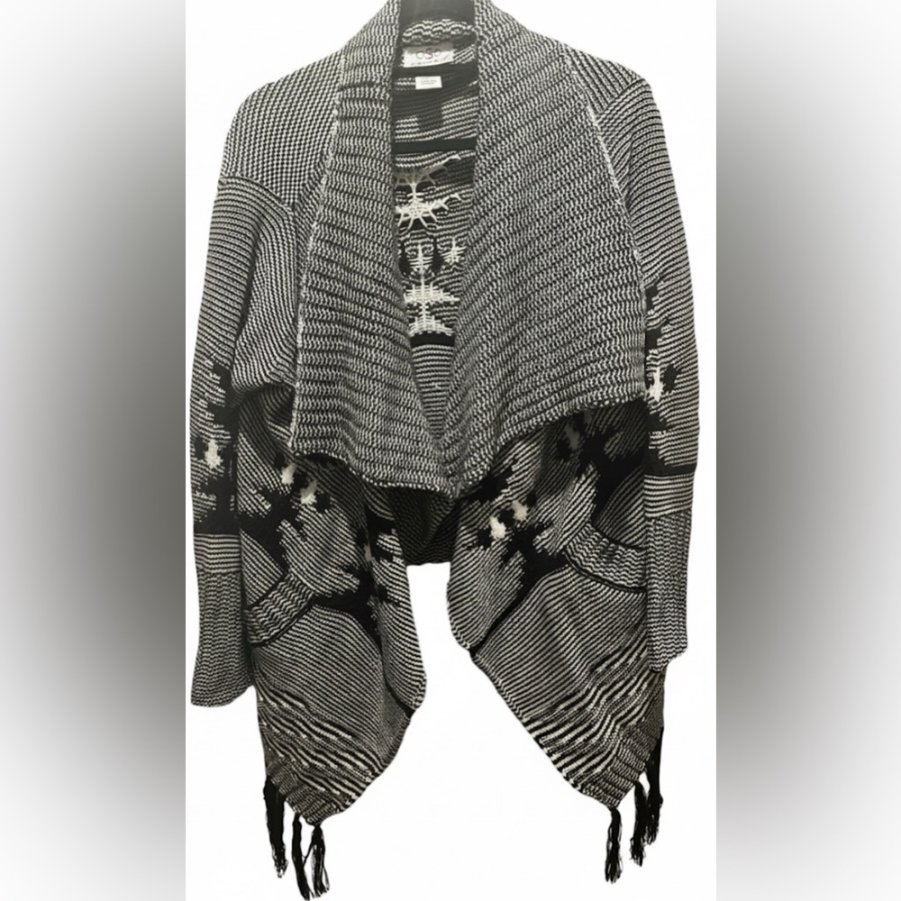 OSO Casuals Cozy Black and White Women's Sweater - Size L